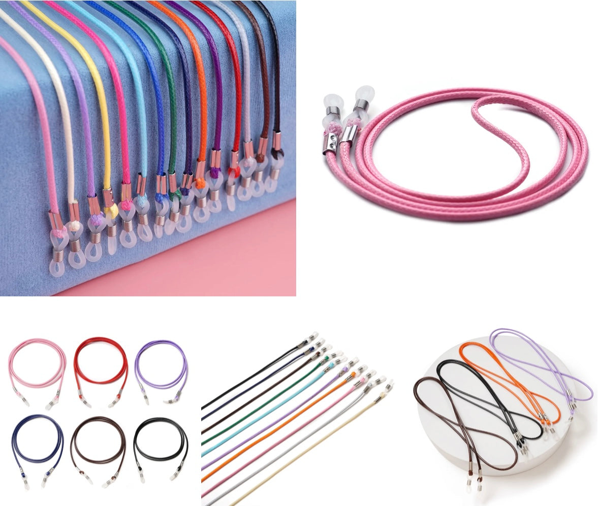 Smooth leather round eyeglass holder in 8 colors