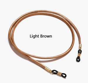Smooth leather round eyeglass holder in 8 colors