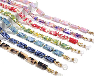 YCMKA21003 - Solid acetate block eyeglass chain.