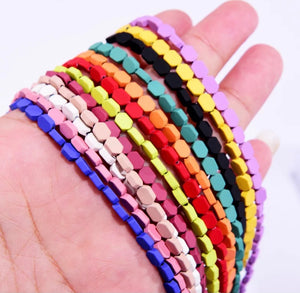 YCMKA21054 - Colorful geometric  beads in a striking look.