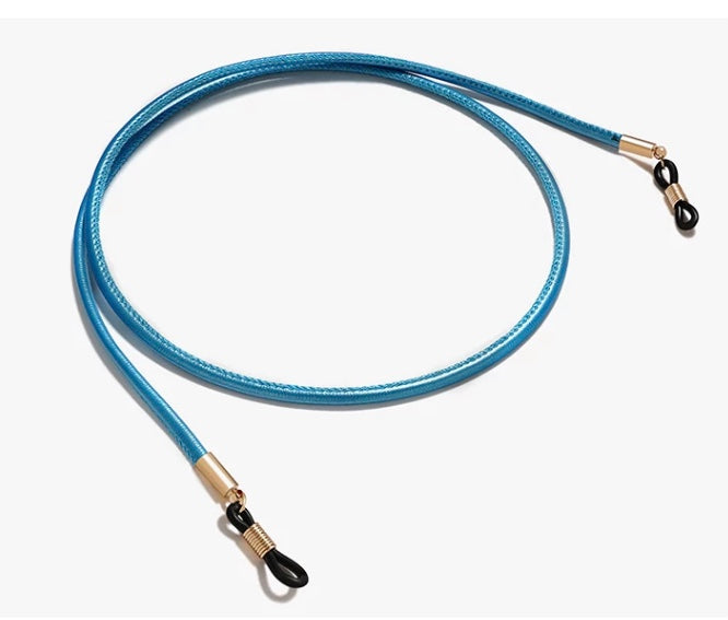 Smooth leather round eyeglass holder in 8 colors