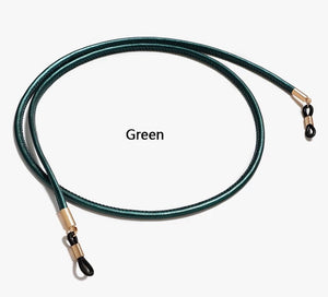 Smooth leather round eyeglass holder in 8 colors