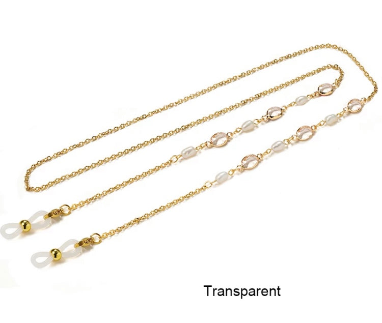 C-Pearl and stainless steel  chain