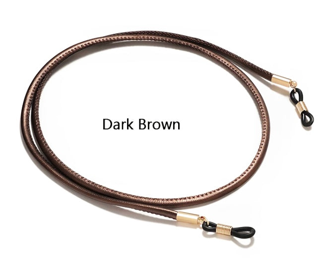 Smooth leather round eyeglass holder in 8 colors