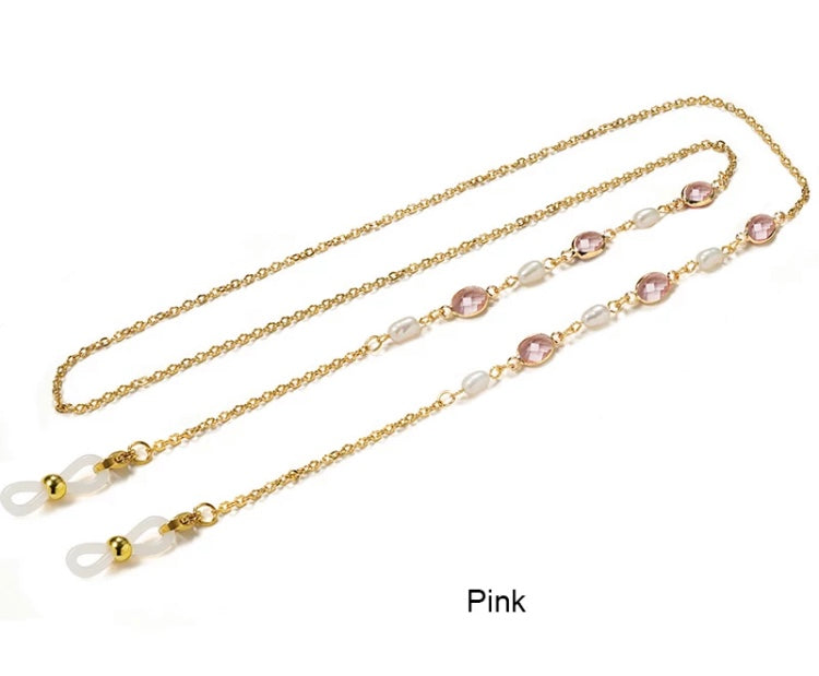 C-Pearl and stainless steel  chain