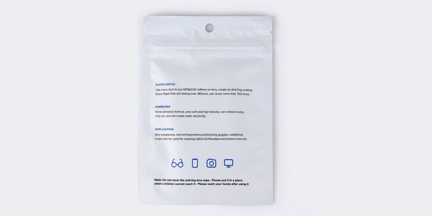 Anti fog lens cleaning wipes